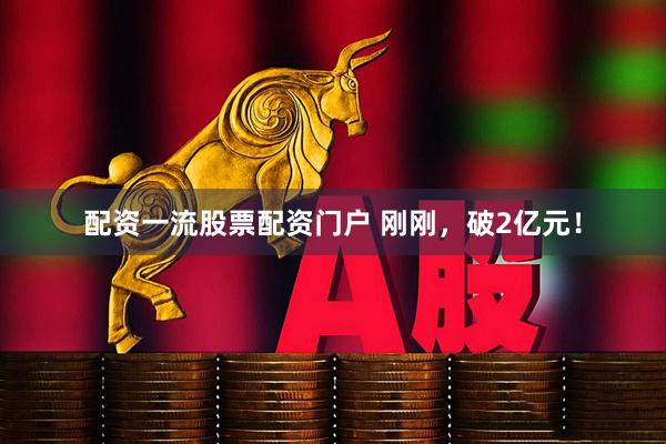 配资一流股票配资门户 刚刚，破2亿元！